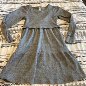 Latched Mama waffle knit grey dress